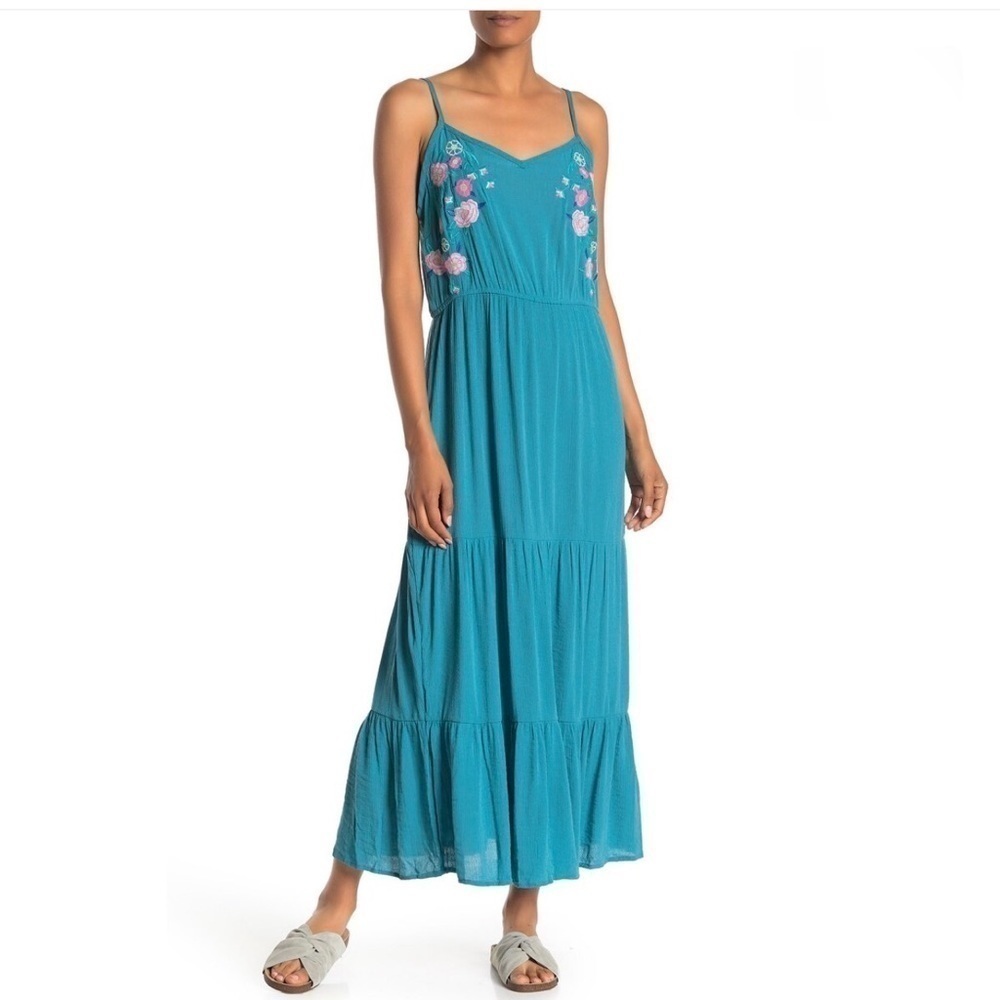 Floral detail gauze maxi